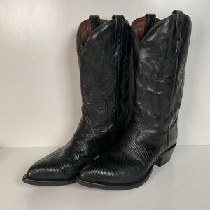 Tony Lama Nacogdoches Cowboy Boots 10 EE USA Made Teju Lizard